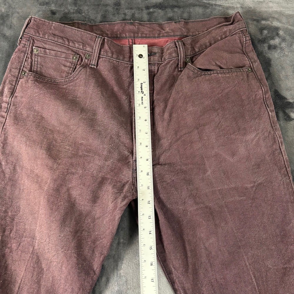 Levi's 501 Jeans Mens 38x32 Burgundy Original Fit Straight Leg Button Fly - Picture 3 of 10
